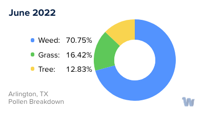 Arlington, TX Monthly Pollen Breakdown