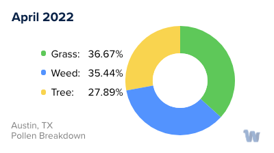 Austin, TX Monthly Pollen Breakdown