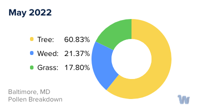 Baltimore, MD Monthly Pollen Breakdown