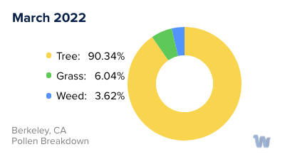 Berkeley, CA Monthly Pollen Breakdown