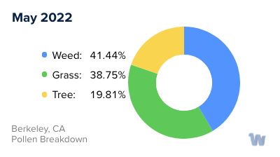 Berkeley, CA Monthly Pollen Breakdown