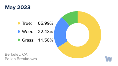 Berkeley, CA Monthly Pollen Breakdown