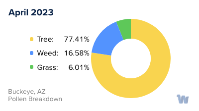 Buckeye, AZ Monthly Pollen Breakdown