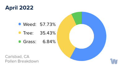 Carlsbad, CA Monthly Pollen Breakdown