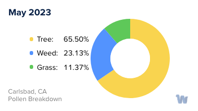 Carlsbad, CA Monthly Pollen Breakdown