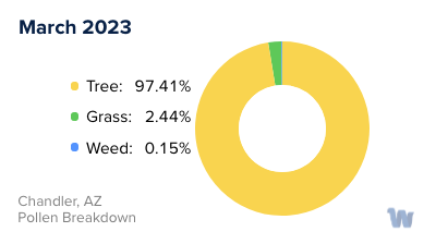 Chandler, AZ Monthly Pollen Breakdown