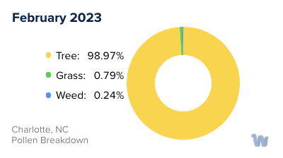 Charlotte, NC Monthly Pollen Breakdown