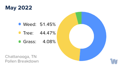 Chattanooga, TN Monthly Pollen Breakdown