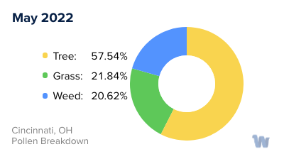 Cincinnati, OH Monthly Pollen Breakdown