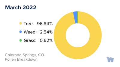 Colorado Springs, CO Monthly Pollen Breakdown