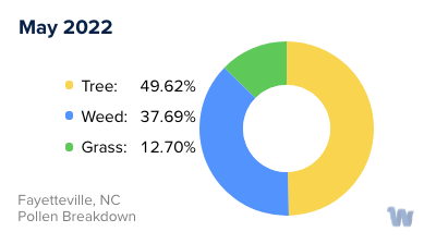 Fayetteville, NC Monthly Pollen Breakdown