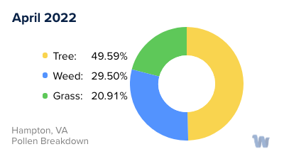 Hampton, VA Monthly Pollen Breakdown