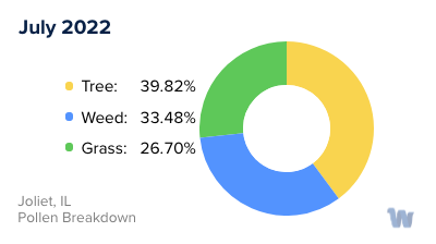 Joliet, IL Monthly Pollen Breakdown