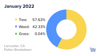 Lancaster, CA Monthly Pollen Breakdown