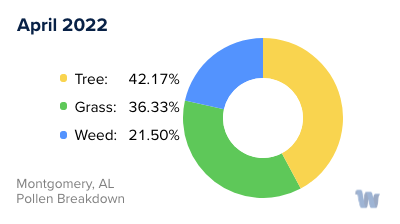 Montgomery, AL Monthly Pollen Breakdown