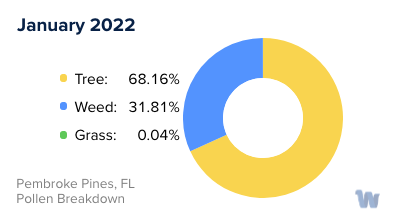 Pembroke Pines, FL Monthly Pollen Breakdown