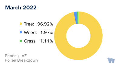 Phoenix, AZ Monthly Pollen Breakdown