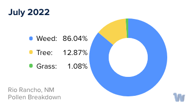 Rio Rancho, NM Monthly Pollen Breakdown