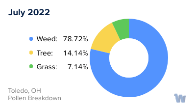 Toledo, OH Monthly Pollen Breakdown